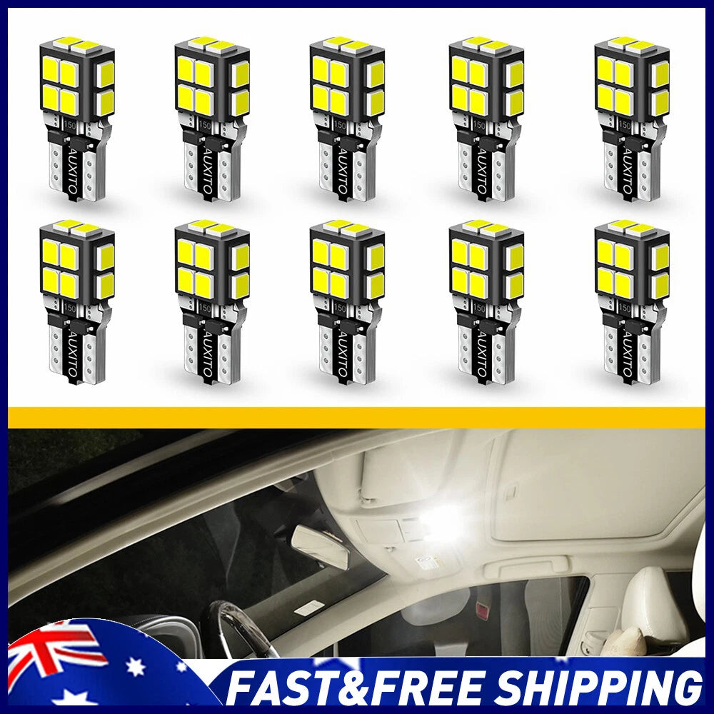 10X T10 14smd 194 168 Light Bulb Wedge Tail Plate Parker Interior Globe Dash 12V