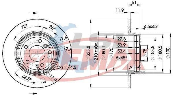 Fremax Carbon Rear Brake Disc Rotors for BMW 840i 850i E31 90-99
