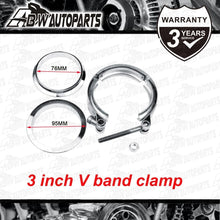 Load image into Gallery viewer, 3" inch 76mm V-band Vband Clamp Turbo Downpipe Stainless Clamp Mild Steel Flange