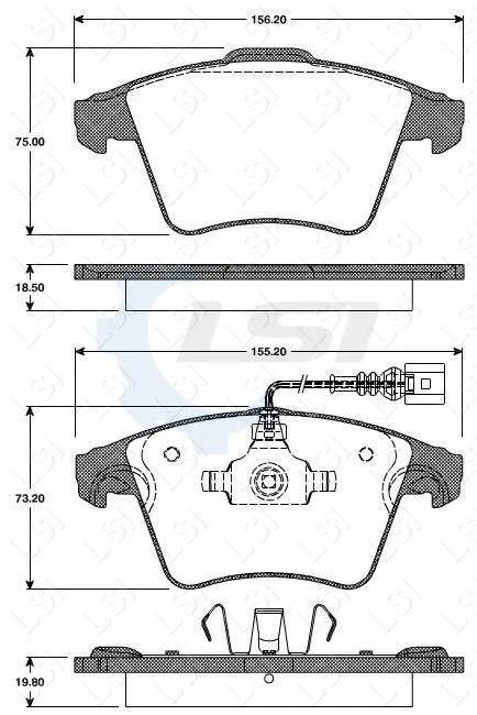 Front Heavy Duty Brake Pads and Disc Rotors for Volkswagen Transporter T5 03-16