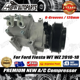 A/C AC Air Compressor for Ford Fiesta WT WZ 2010-2019 W/ 6-Groove 1.0L 1.5L 1.6L
