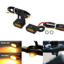 Load image into Gallery viewer, 2X Black LED Turn Signal Indicator Running Light Fit For Harley Touring Softail