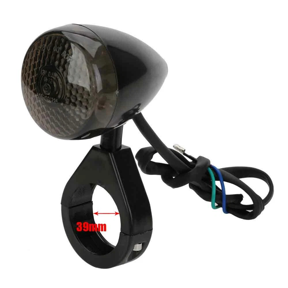 4x 39mm Fork Front Rear LED Turn Signal Light For Harley Chopper Cruiser Black S