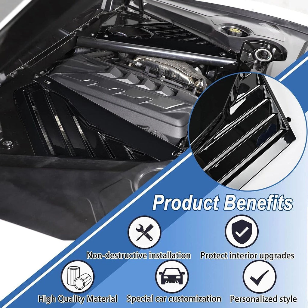 Black Engine Bay Panel Cover for Corvette C8 Stingray Coupe,C8.R Z51 2020-2024 S
