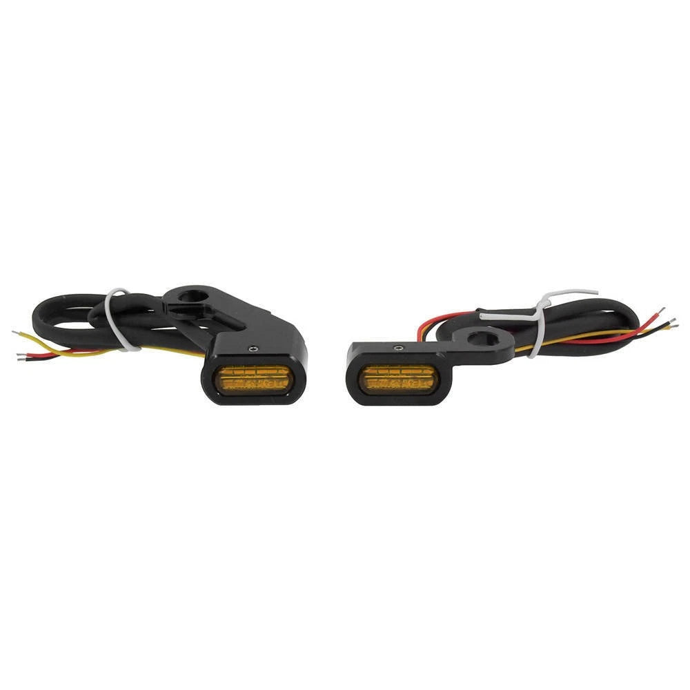 2X Black LED Turn Signal Indicator Running Light Fit For Harley Touring Softail