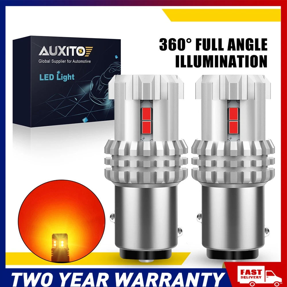 Set of four red 1157 LED brake stop light bulbs for automotive tail lights