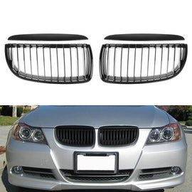 Gloss Black Front Kidney Grills Grilles For BMW E90 320i 323i 325i 335xi 05-08
