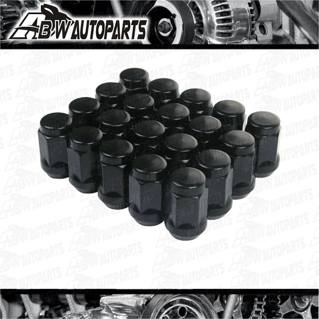 Set of 20 black 12x1.5 wheel nuts suitable for Holden Commodore VL to VZ