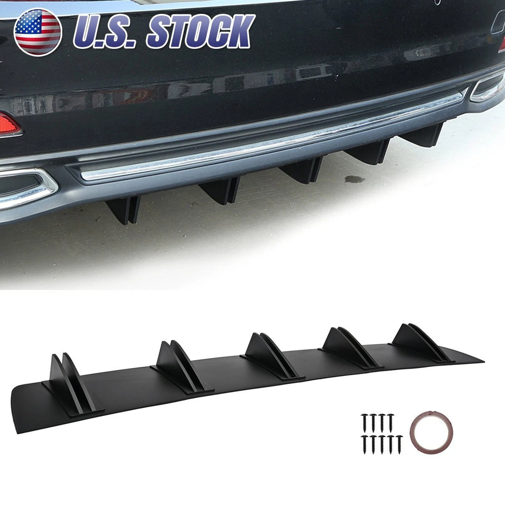 For Audi A3 A4 A5 A6 S3 Black Car Rear Diffuser Bumper Splitter Spoiler Lip Fins