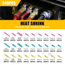 Load image into Gallery viewer, 540PCS Heat Shrink Butt Wire Connectors Electrical Crimp Marine 10 12 14 16 AWG