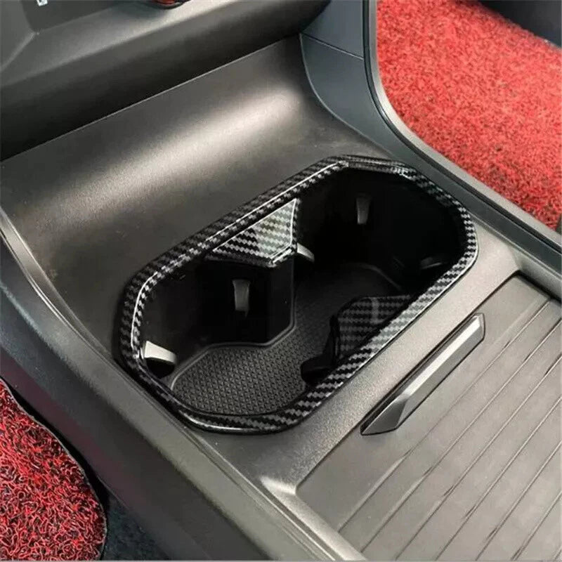 Carbon Fiber Console Water Cup Holder Cover Trim For MG4 MG 4 EV 2023 2024 2025