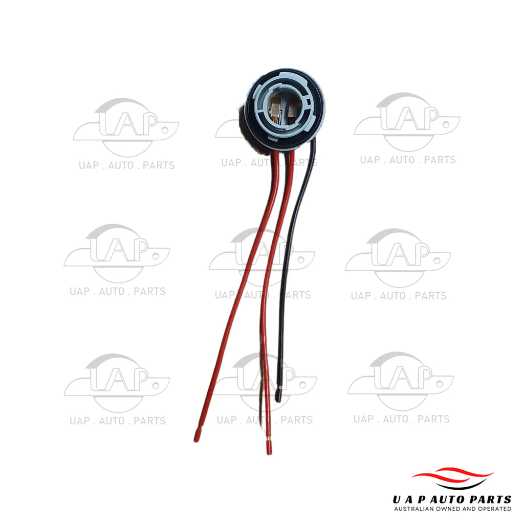 1156 BAY15D LED Signal Stop Brake Light Bulb Globe Wire Socket Connector x 2pc