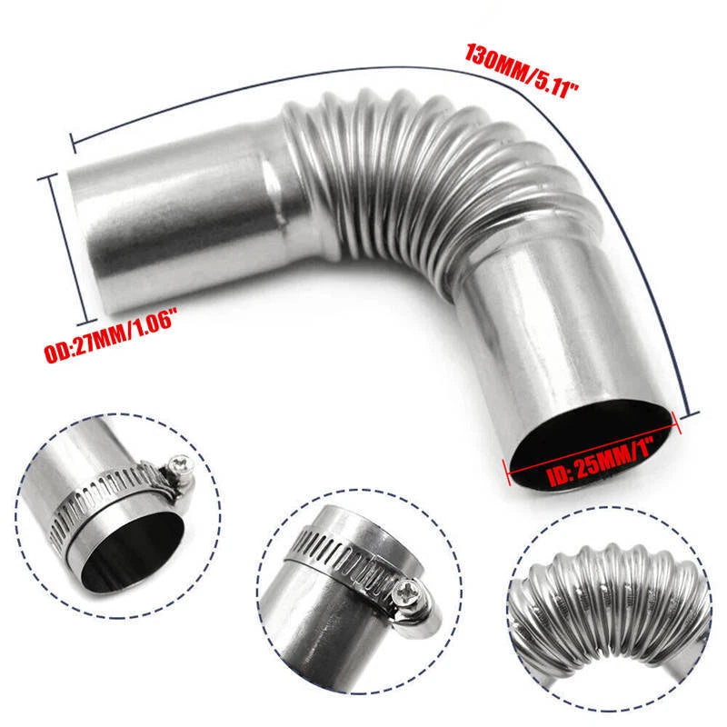 2x Air Diesel Heater 25mm Exhaust Pipe Tube Elbow Connector For Car Truck Camper
