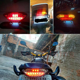 Universal Motorcycle LED Turn Signals Brake Integrated License Tail Plate Light