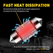 Load image into Gallery viewer, 2 x 31MM FESTOON 4014 12SMD LED INTERIOR DOME MAP LIGHT BULB GLOBE 12V CAR 4WD