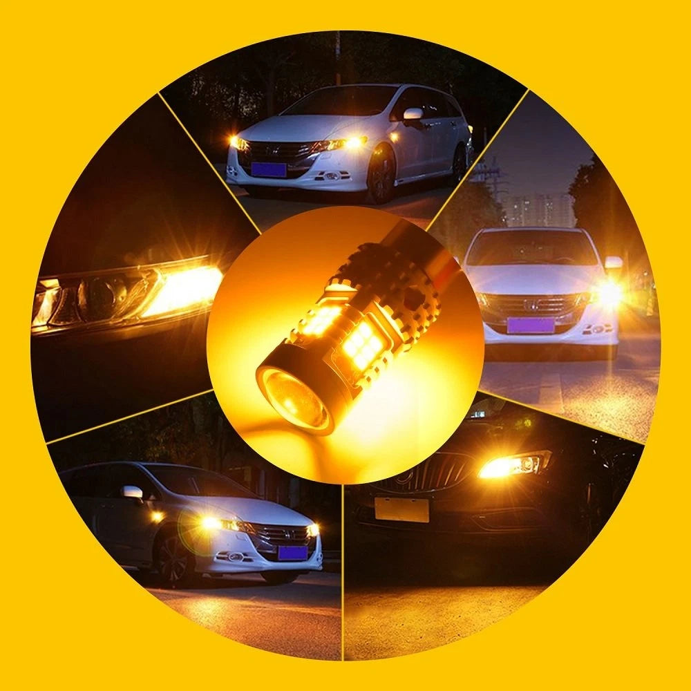 AUXITO 2X T20 7443 7440 LED Amber BRAKE CAR STOP TAIL LIGHT BULB GLOBE AU IP67
