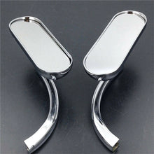 Load image into Gallery viewer, 2x Chrome Motorcycle Mini Oval Rearview Mirrors For Harley Softail FXST FXR FXD
