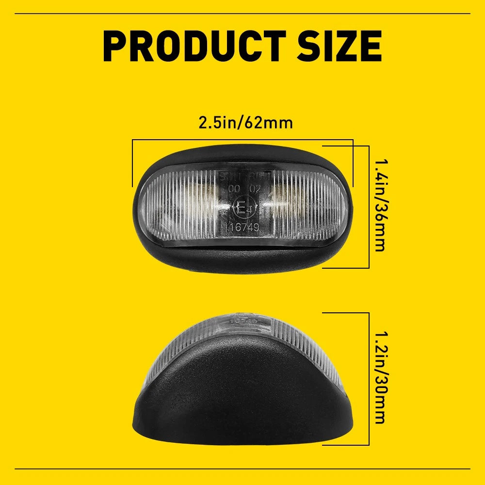 10-100X 10 x LED CLEARANCE LIGHTS SIDE MARKER LAMP RED AMBER TRAILER CARAVAN 12V