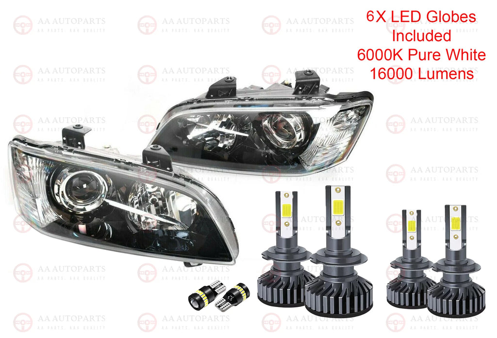 Projector Headlights Pair + Full LED Globes Set Holden Commodore VE Series 1 SSV