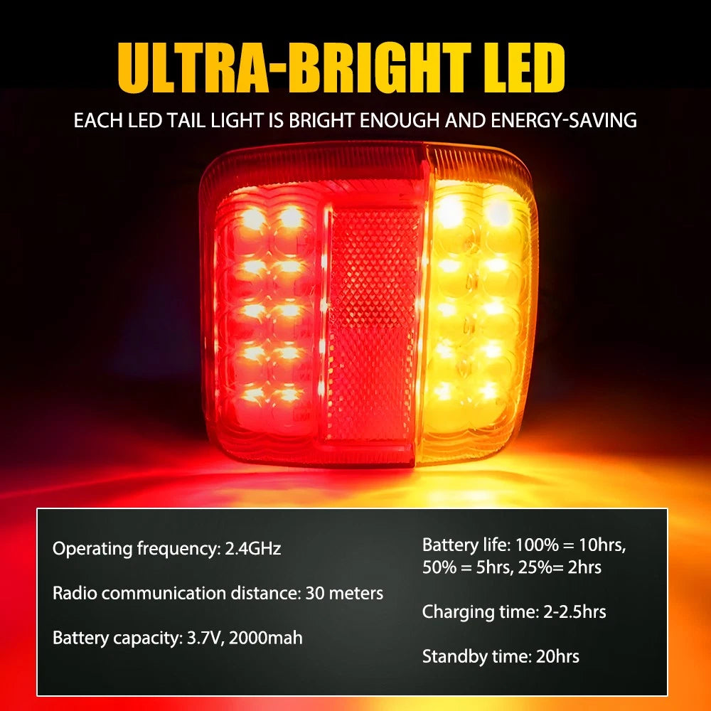 4/8x Wireless LED Tail Light Trailer Caravan Truck Stop Indicator rear LAMP A