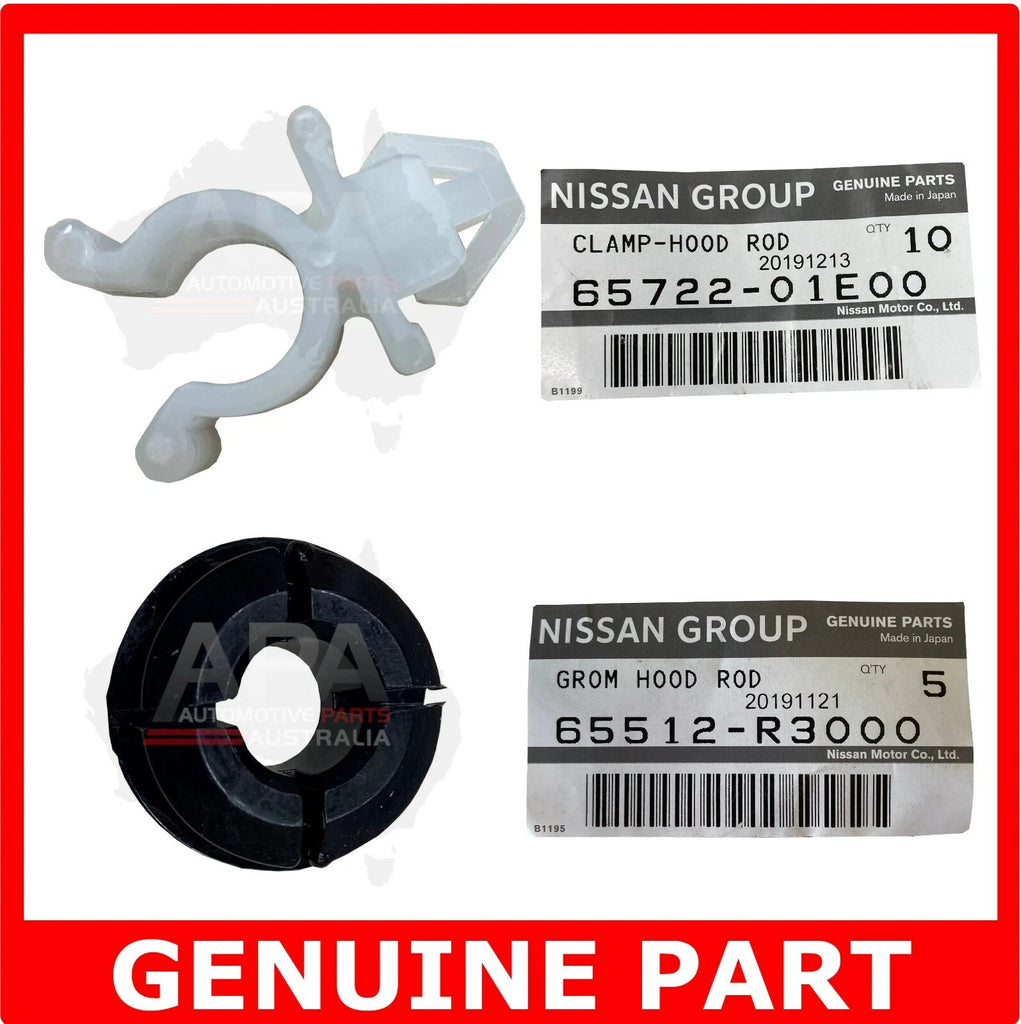 GENUINE Nissan Patrol GQ Y60 X Trail Bonnet Support Rod Rubber Clip Clamp Kit