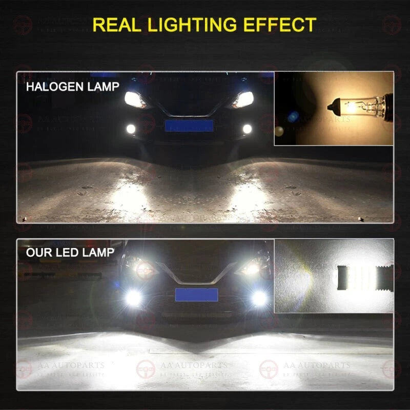 Projector LED Fog Light Bulb Globes 2X Super Bright White CANBUS 9005 HB3 H10