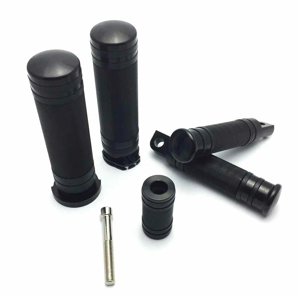 Black Foot Peg & Toe Shifter & Handlebar Grips for Harley for Softail for Dyna S
