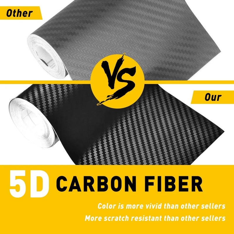 10cm x 3m 5D Carbon Fiber Car Door Sill Protection Vinyl Tape