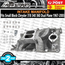 Air Gap Intake Manifold For Small Block Chrysler 318 340 360 Dual Plane Design