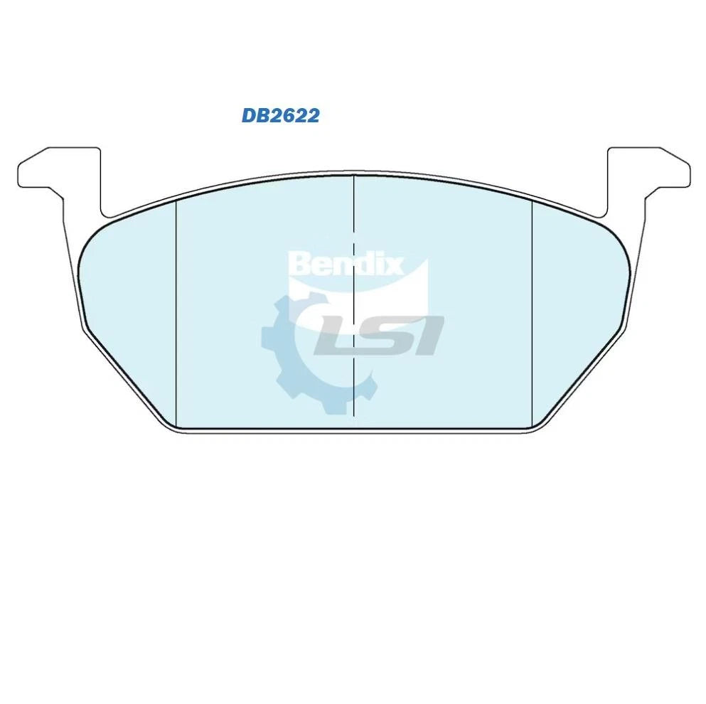 Front Disc Rotor and Bendix Brake Pads for VW Polo 70 TSI 1.0L 09/2017-06/2021