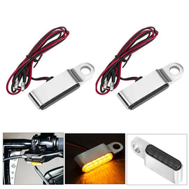 2x 6 LED Motorcycle Dirt Bike Mini Turn Signal Indicators Light Universal Chrome