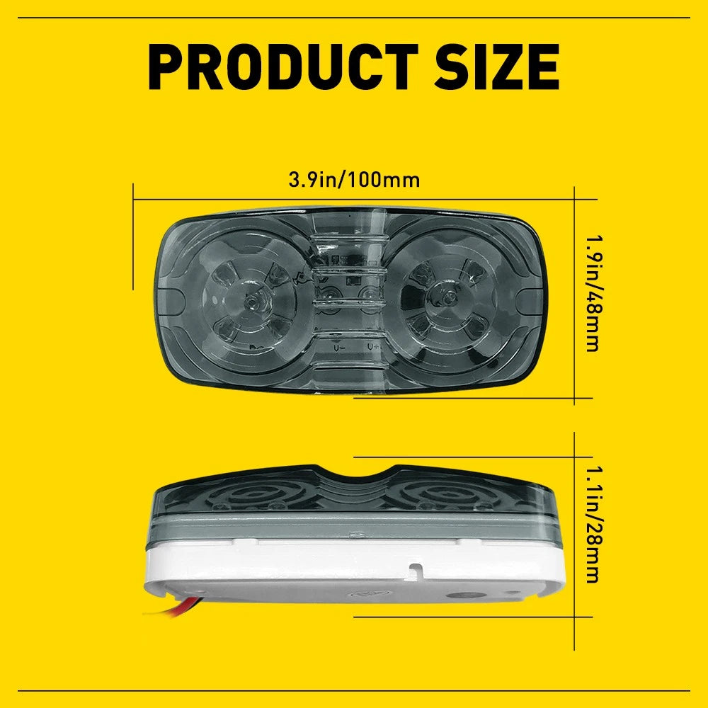 10PCS LED Amber Red Clearance Light Side Marker Lamp Trailer Truck Caravan UTE