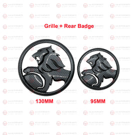 Carbon Fibre Front & Back Rear Badge Set Pair Holden Commodore VE VF SV6 SS SSV