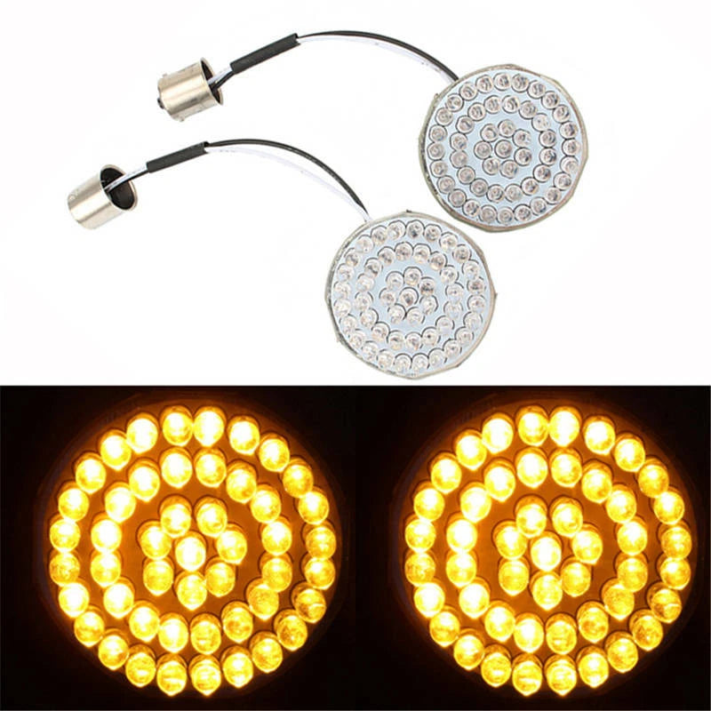 2x 1156 LED Turn Signal Light Front Rear Indicator Amber Lamp For Harley Touring