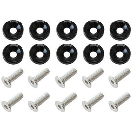 Aeroflow Billet Dress Up / Fender Bolt Black (10 Pack) AF64-4365BLK