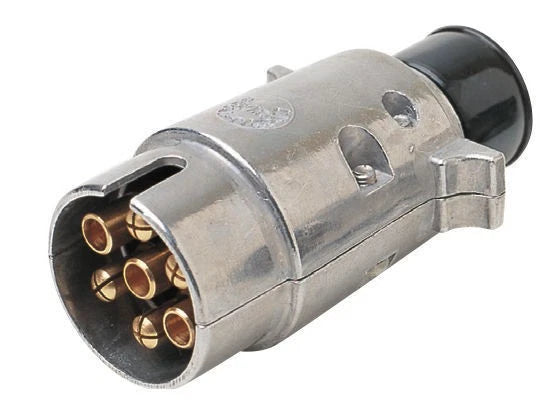 7 pin large round metal trailer plug TP7MLB with ADR approval for trailers and caravans