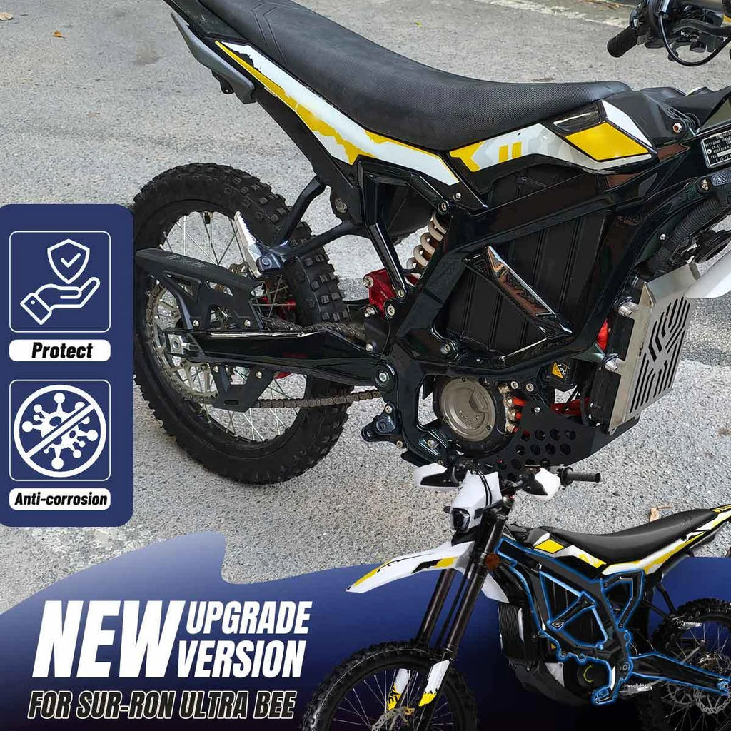 Gloss Black For Sur Ron Ultra Bee Frame Guard Fairing Body Kit with Graphics ST