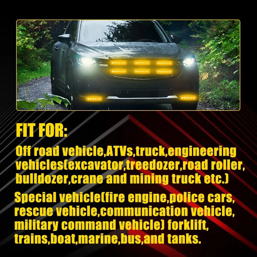 10-100X Universal Amber Recovery Strobe Lights Orange Breakdown Flashing Beacon