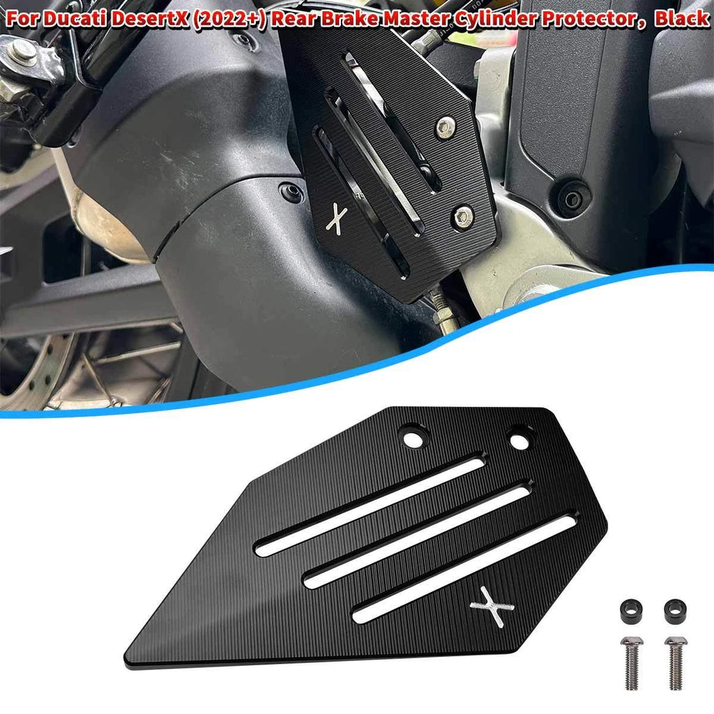 Black Aluminum Rear Brake Master Cylinder Protector Cover For Ducati DesertX 22+