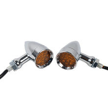 Load image into Gallery viewer, 2X Chrome Motorcycle Bullet LED Turn Signal Indicator Amber Lights For Harley AU
