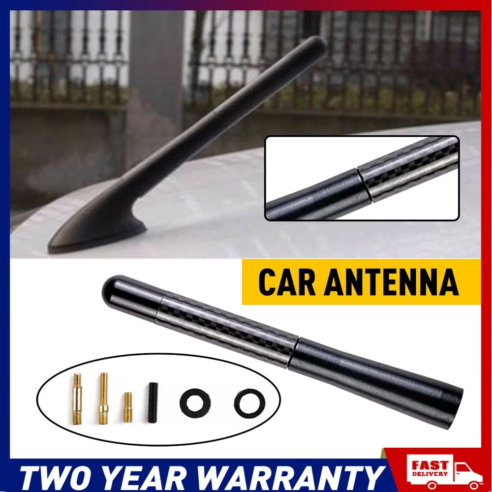Universal 4.7 inch short black AM/FM car antenna with copper core and screw mount