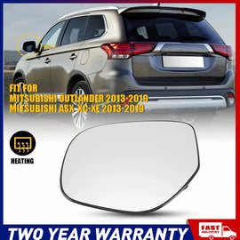 Car Left Side Mirror Glass w/ Backing Plate For Mitsubishi Outlander 2014-20 AU