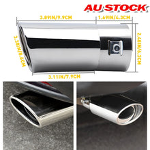 Load image into Gallery viewer, Universal Single Car Exhaust Muffler Tip Steel Stainless Round Pipe Tail Chrome