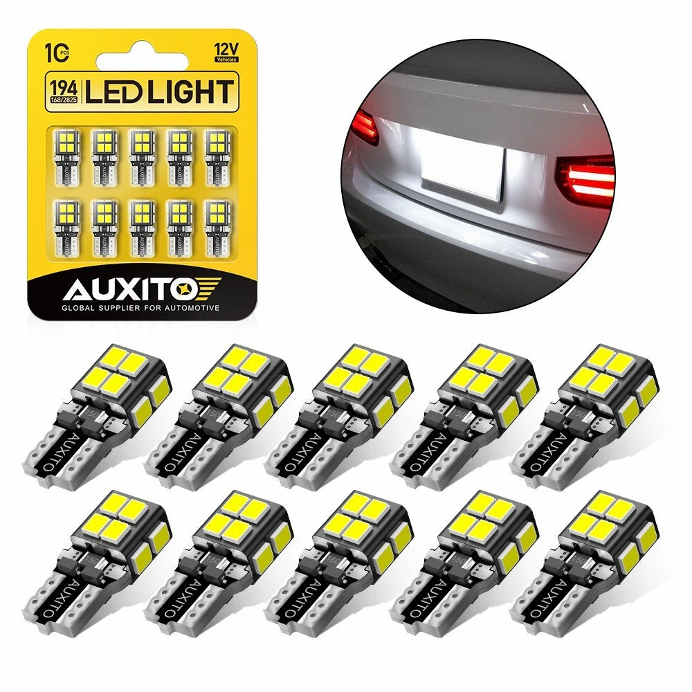 Set of 10 white T10 W5W 14-SMD LED interior bulbs 12V 6500K for caravan RV car