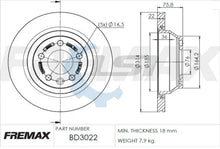 Load image into Gallery viewer, Fremax Rear Brake Disc Rotors 314mm for Volkswagen Touareg 7L 03-10