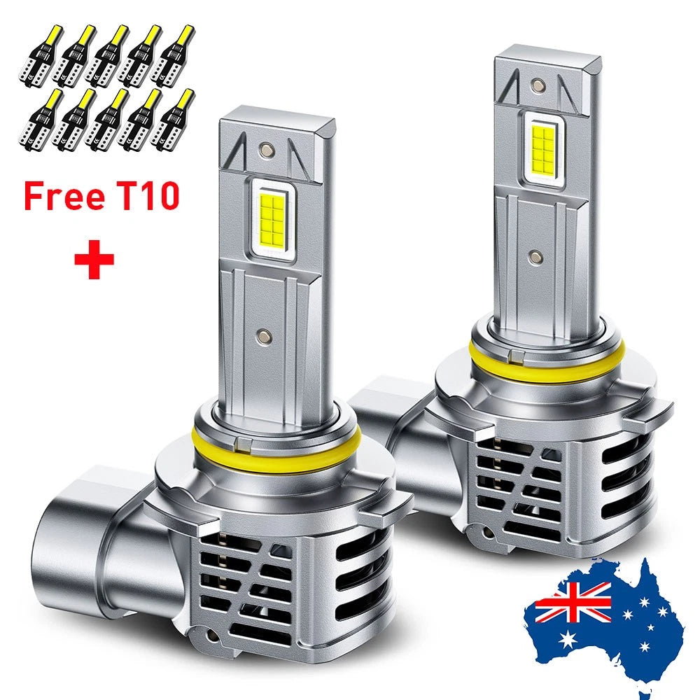 AUXITO 9005 HB3 LED headlight bulbs pair, 6500K white high beam, 28000LM