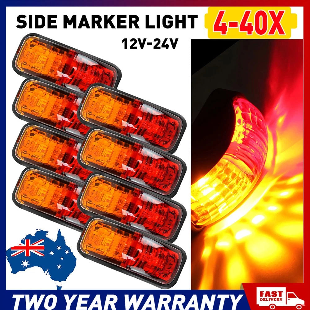 4-40X Trailer Truck Caravan LED Clearance Lights Side Marker Lamp Red Amber NEWA