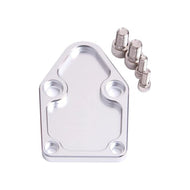 Aeroflow AF64-2028S Billet Fuel Pump Block Off Plate Silver compatible with SBC