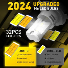 Load image into Gallery viewer, AUXITO Pair H4 Headlight White Amber Globe Light LED Bulbs Low Hi Beam 30000LM