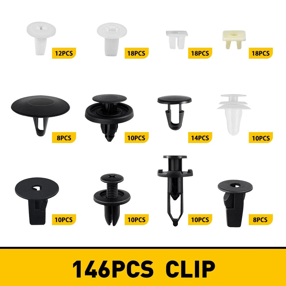 146x Car Trim Clips Retainer Bumper Rivets Panel for Fasteners Push Mazda Toyota